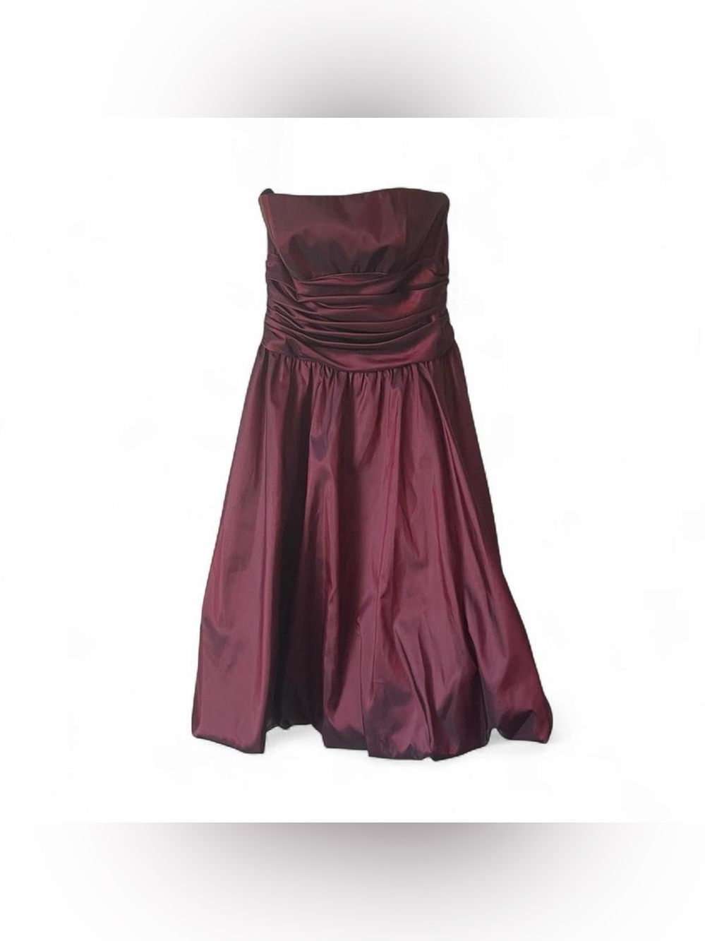 Vintage David’s Bridal Burgundy Strapless Formal Dress Size 2